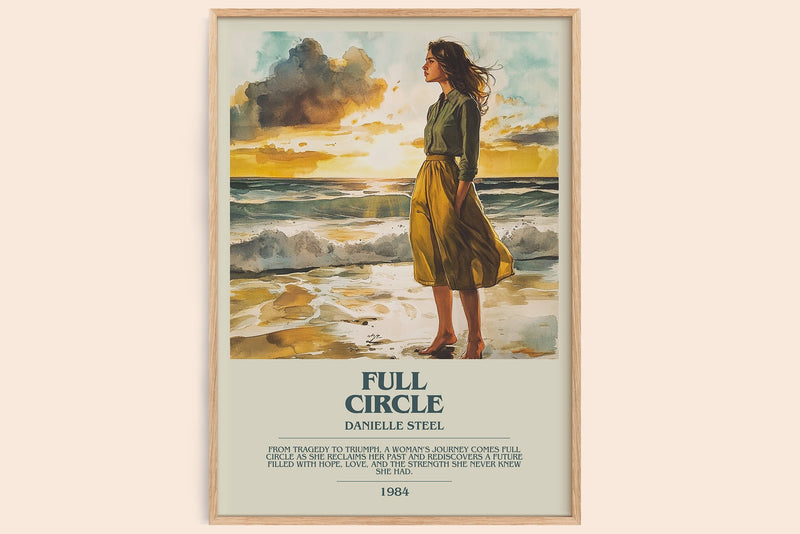 Full Circle bookish book poster by Danielle Steel – framed literary art print