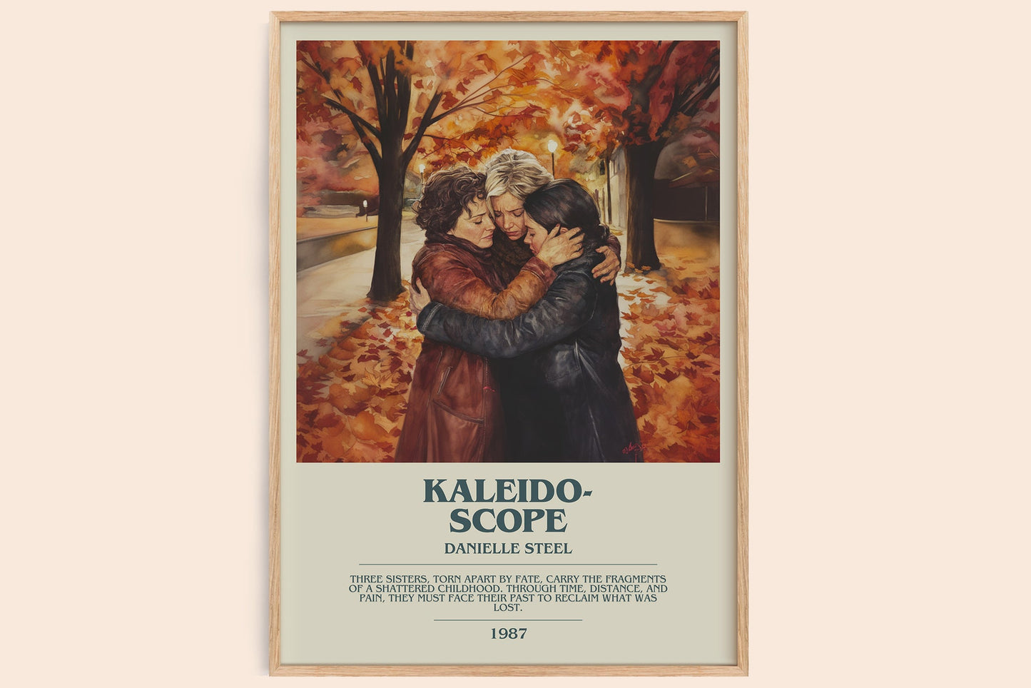 Kaleidoscope bookish book poster by Danielle Steel – framed literary art print