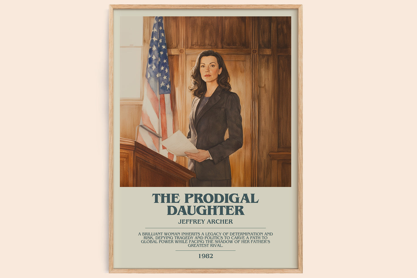 The Prodigal Daughter bookish book poster by Jeffrey Archer – framed literary art print