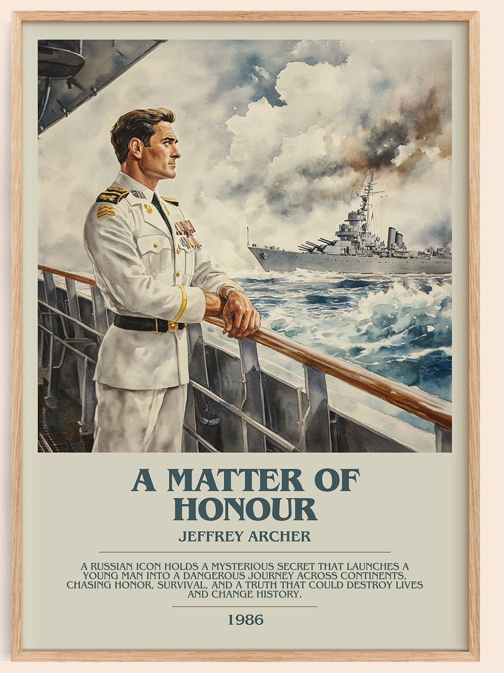 A Matter Of Honour bookish book poster by Jeffrey Archer – framed literary art print