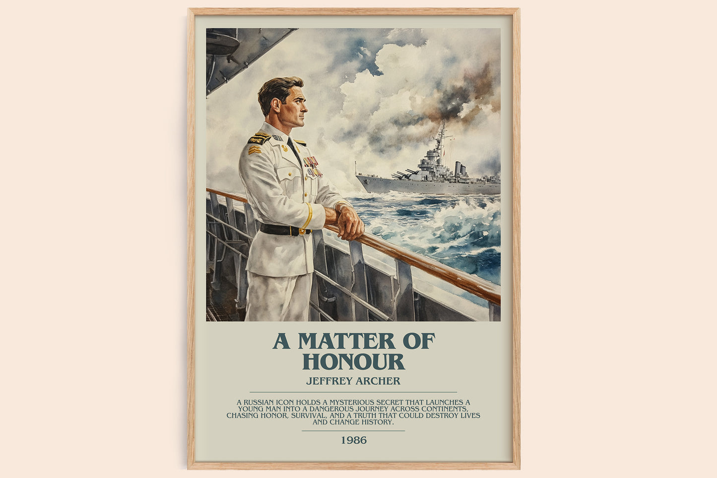 A Matter Of Honour bookish book poster by Jeffrey Archer – framed literary art print