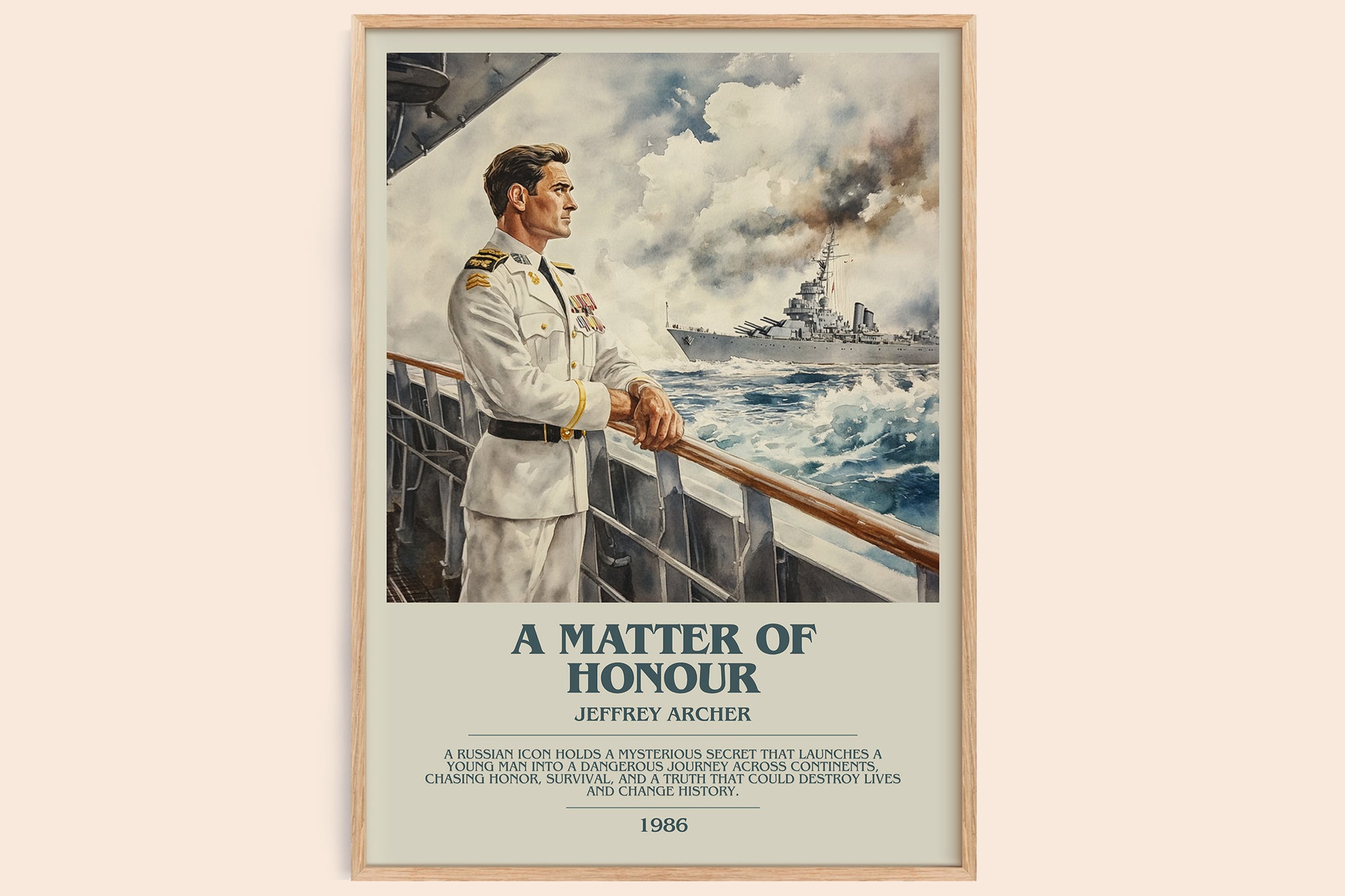 A Matter Of Honour bookish book poster by Jeffrey Archer – framed literary art print