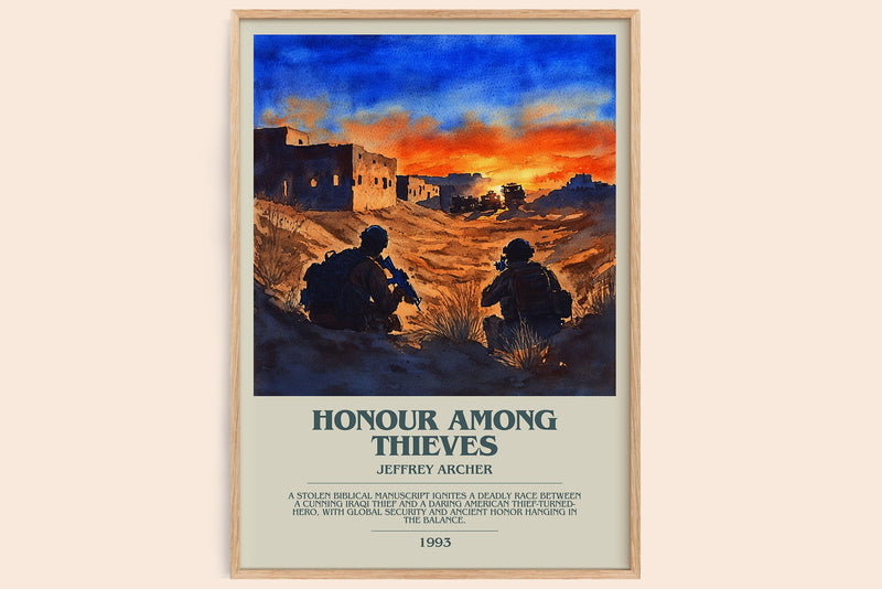 Honour Among Thieves bookish book poster by Jeffrey Archer – framed literary art print