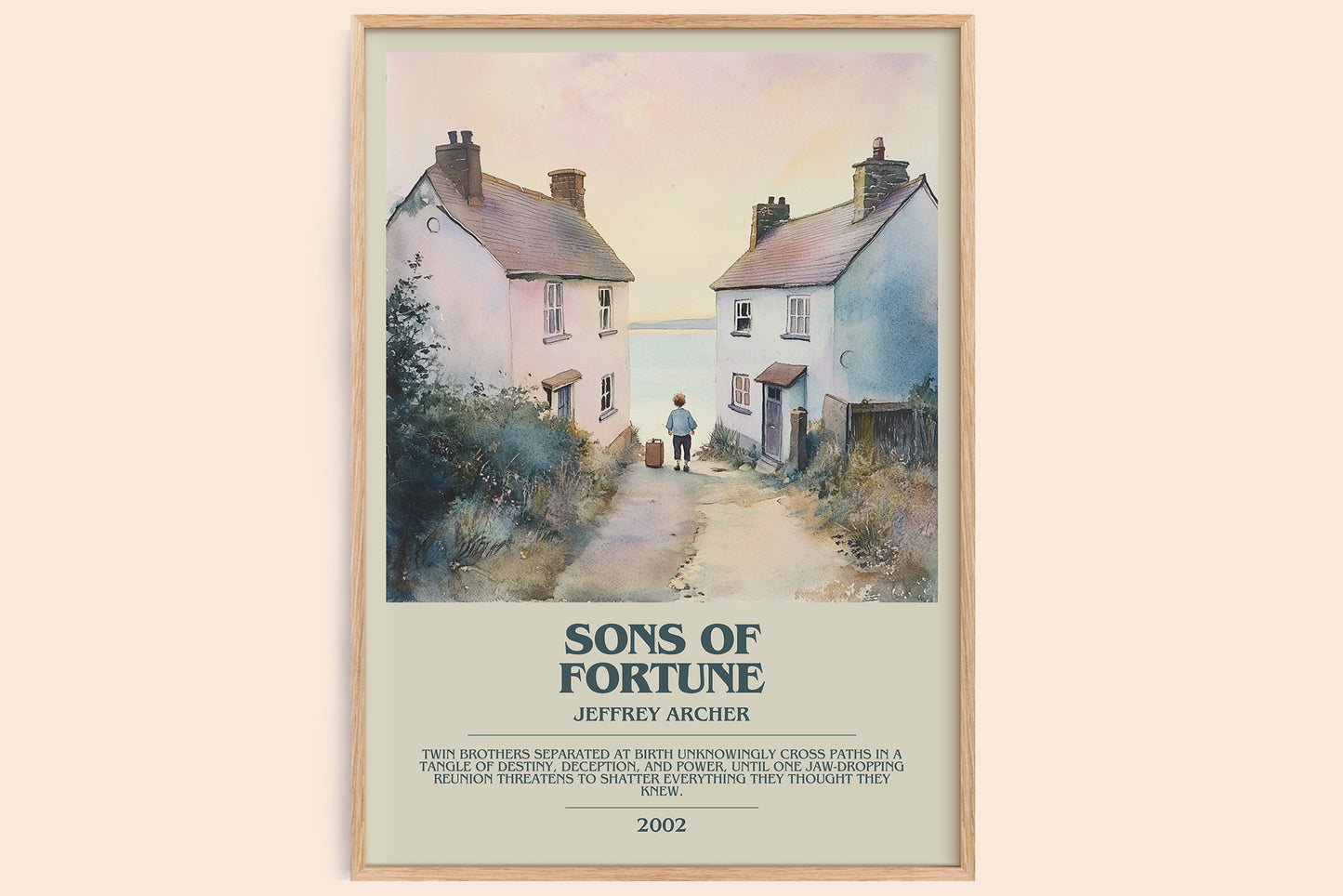 Sons of Fortune bookish book poster by Jeffrey Archer – framed literary art print