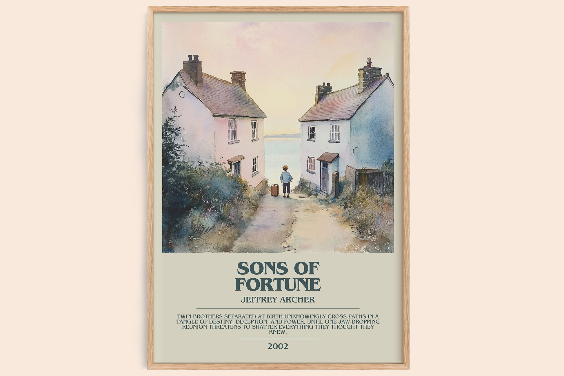 Sons of Fortune bookish book poster by Jeffrey Archer – framed literary art print