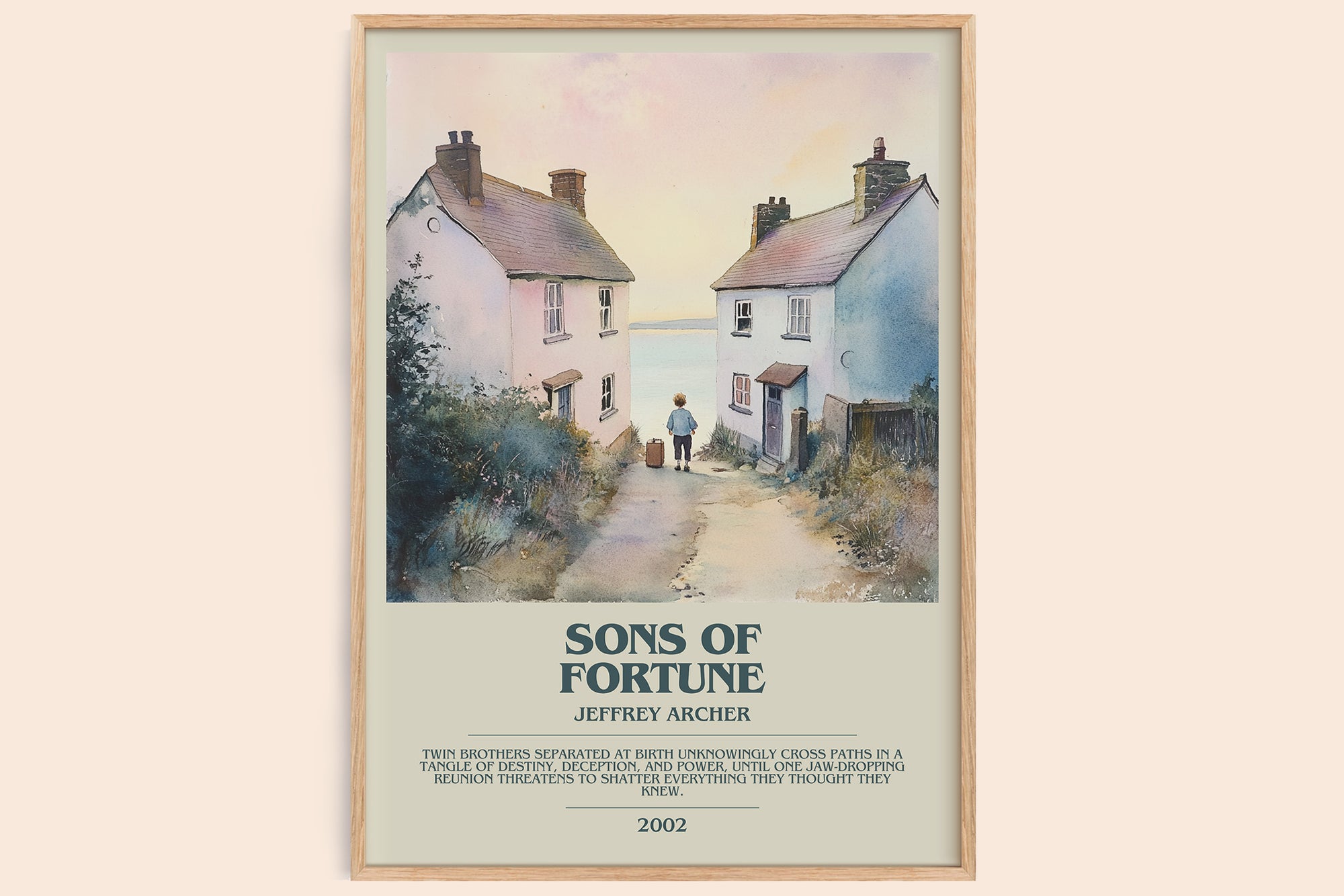 Sons of Fortune bookish book poster by Jeffrey Archer – framed literary art print