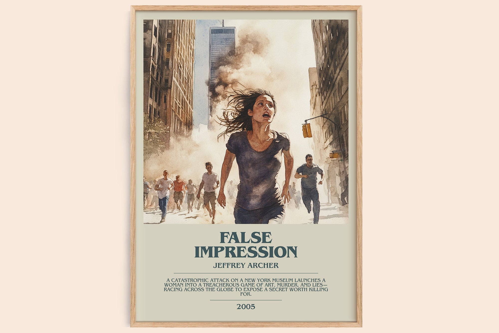 False Impression bookish book poster by Jeffrey Archer – framed literary art print