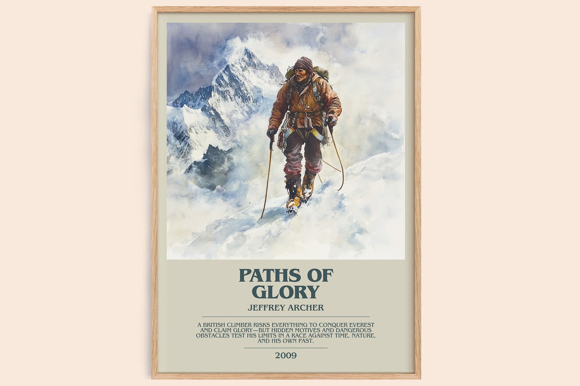 Paths of Glory bookish book poster by Jeffrey Archer – framed literary art print