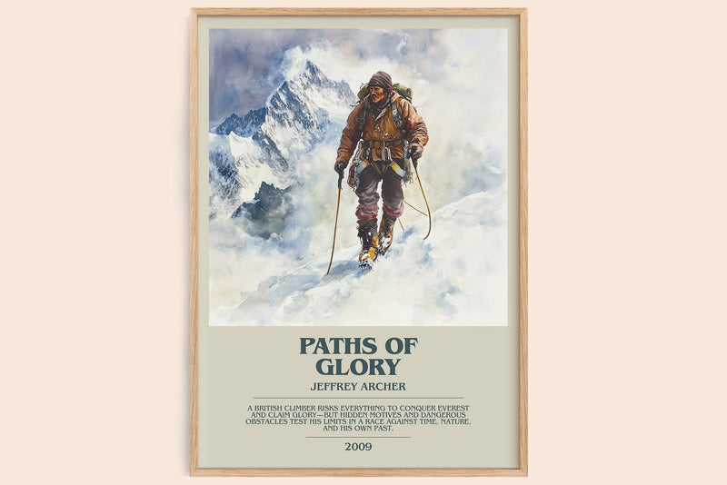 Paths of Glory bookish book poster by Jeffrey Archer – framed literary art print