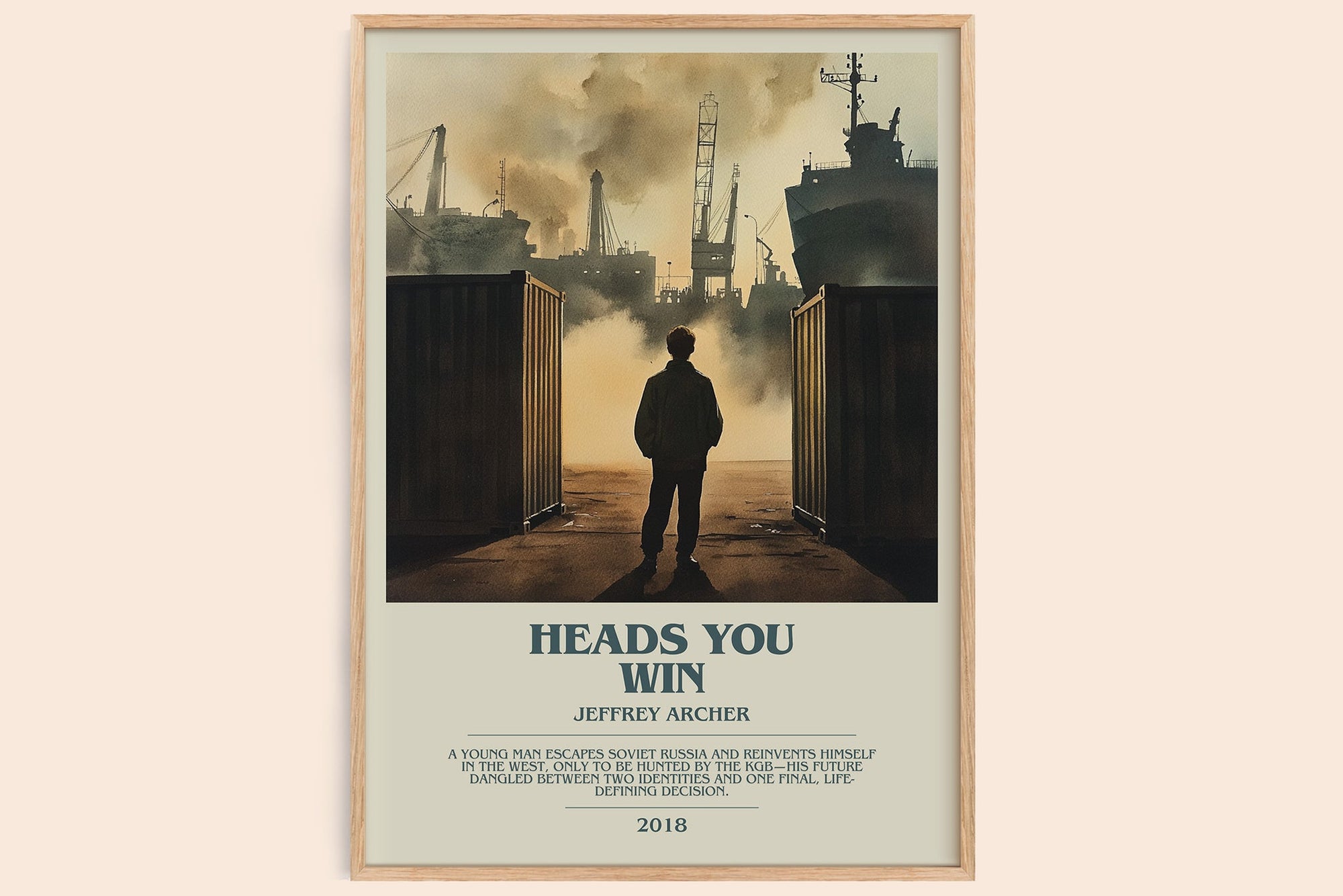 Heads You Win bookish book poster by Jeffrey Archer – framed literary art print
