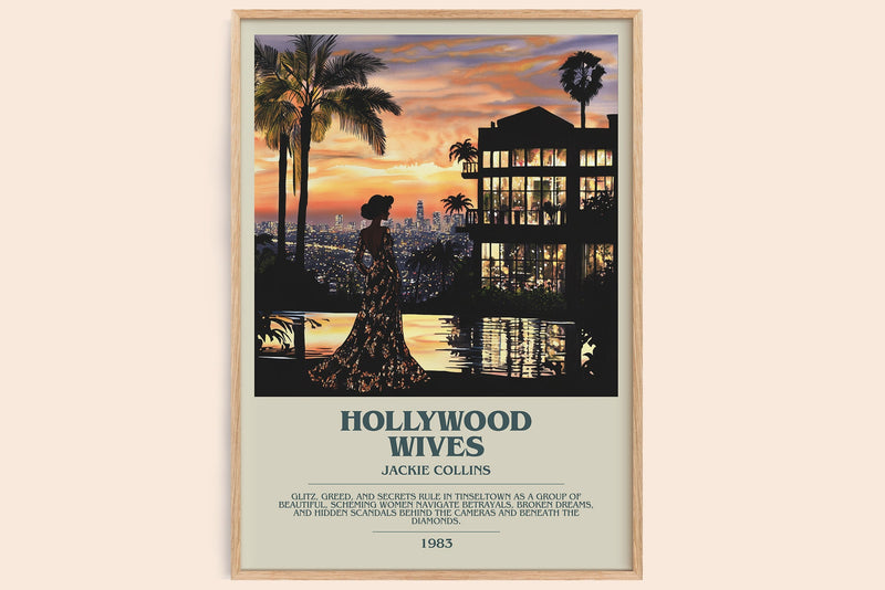 Hollywood Wives bookish book poster by Jackie Collins – framed literary art print