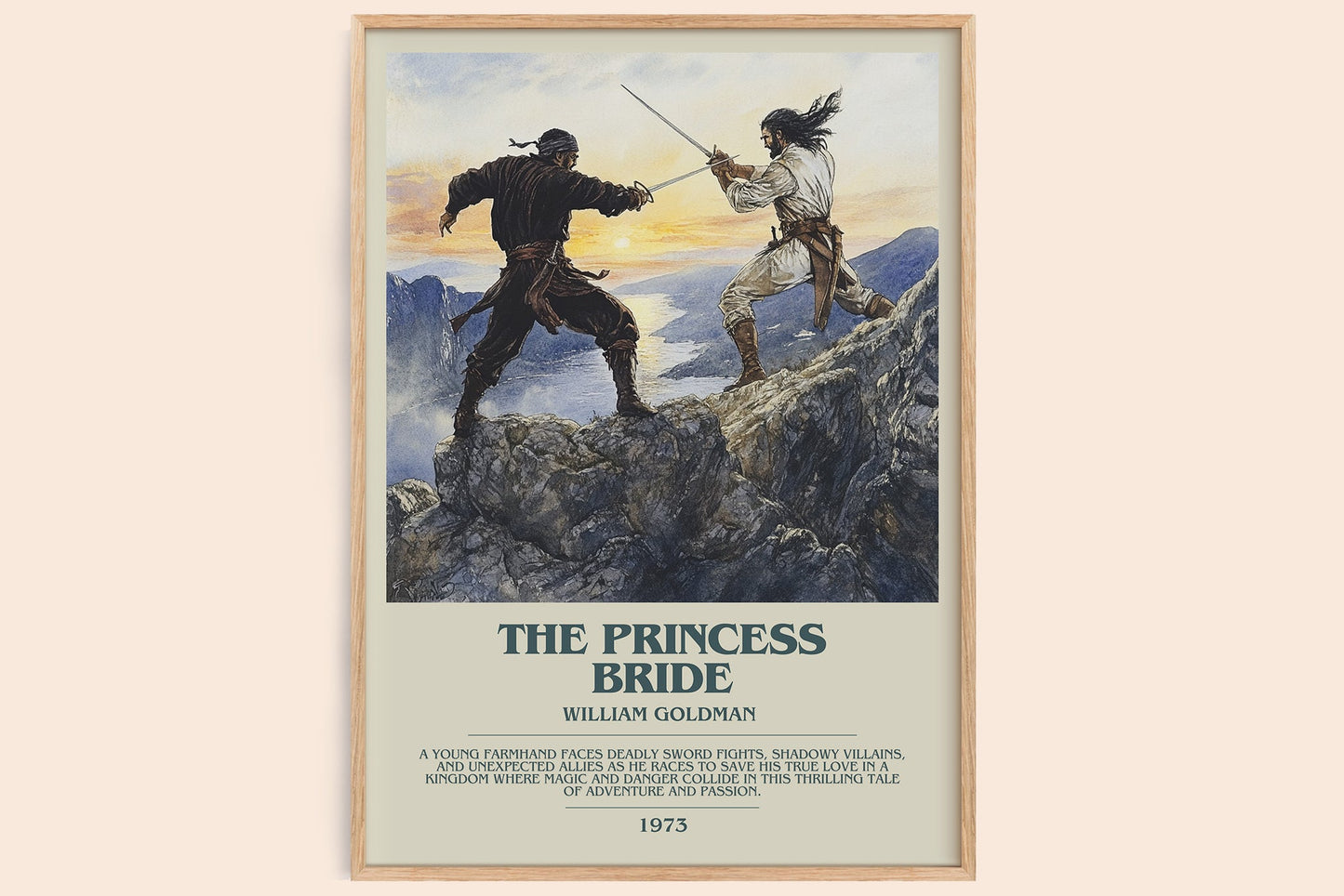 The Princess Bride bookish book poster by William Goldman – framed literary art print