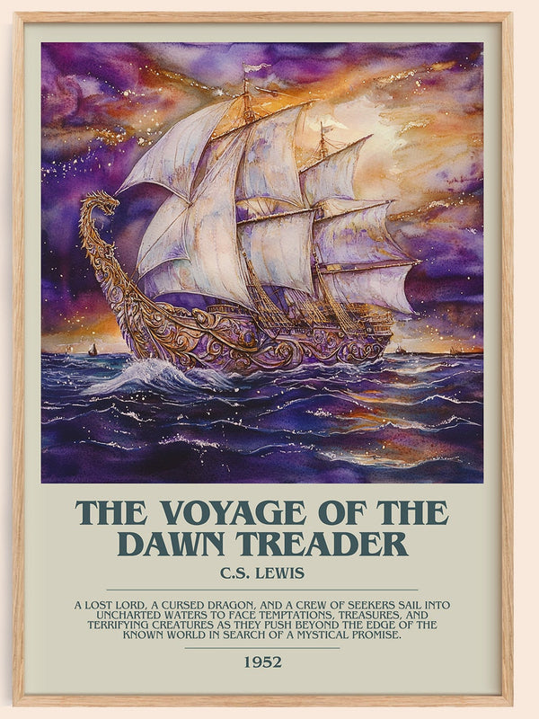 The Voyage of the Dawn Treader bookish book poster by C. S. Lewis – framed literary art print