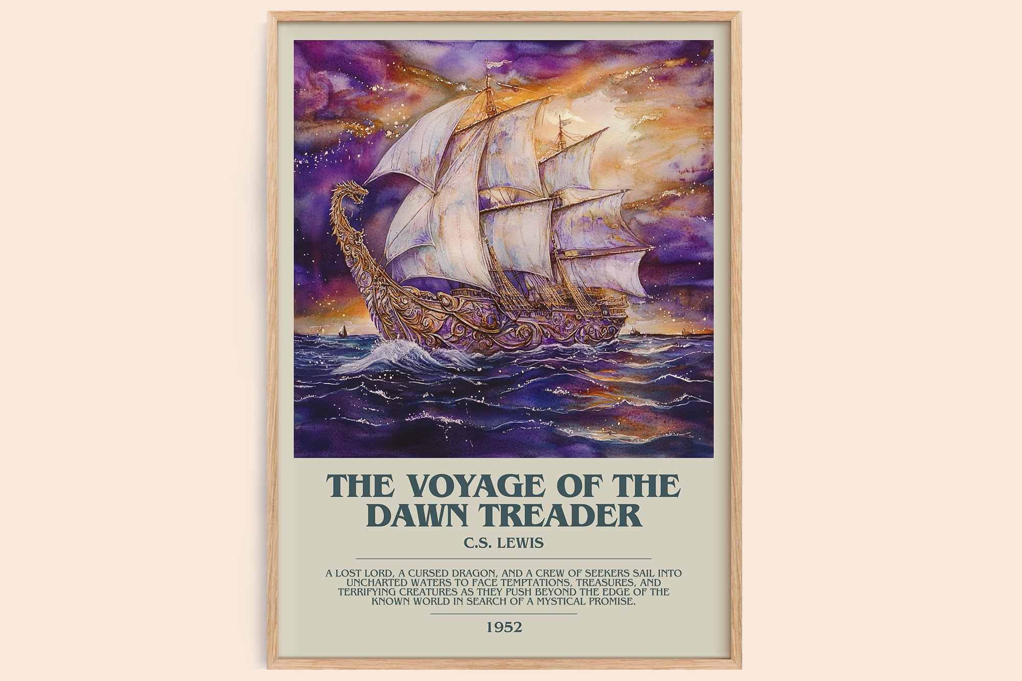 The Voyage of the Dawn Treader bookish book poster by C. S. Lewis – framed literary art print