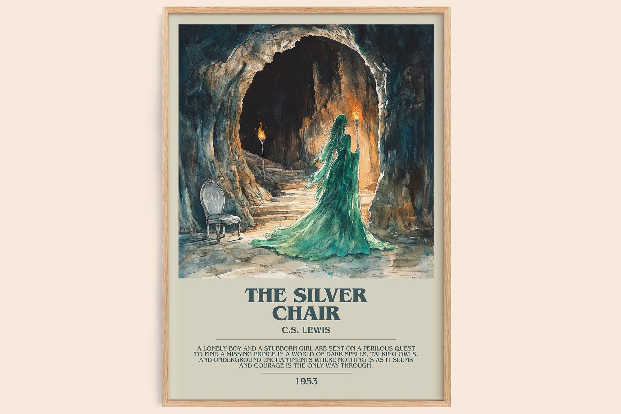 The Silver Chair bookish book poster by C. S. Lewis – framed literary art print