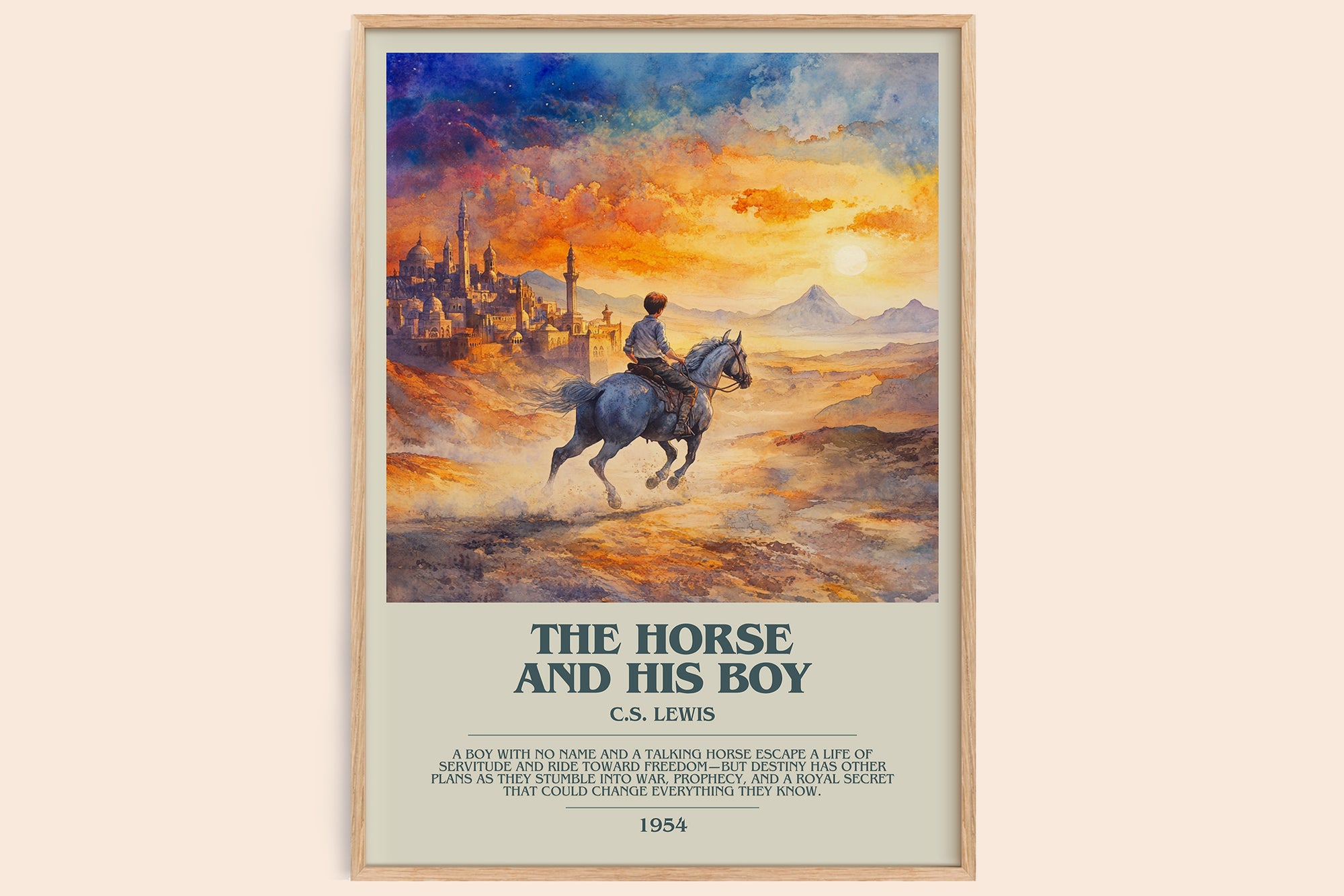 The Horse and his Boy bookish book poster by C. S. Lewis – framed literary art print