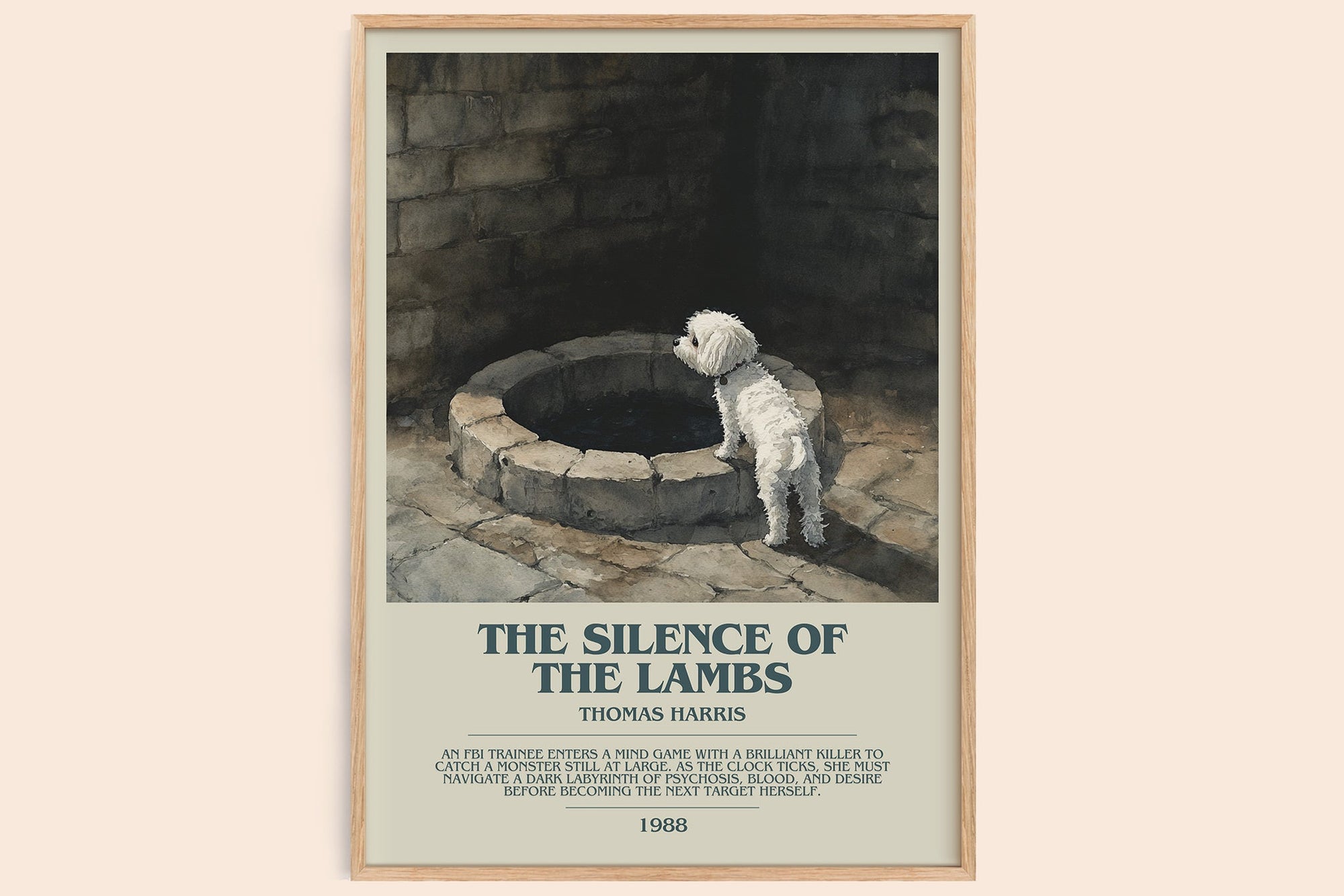 The Silence of the Lambs bookish book poster by Thomas Harris – framed literary art print