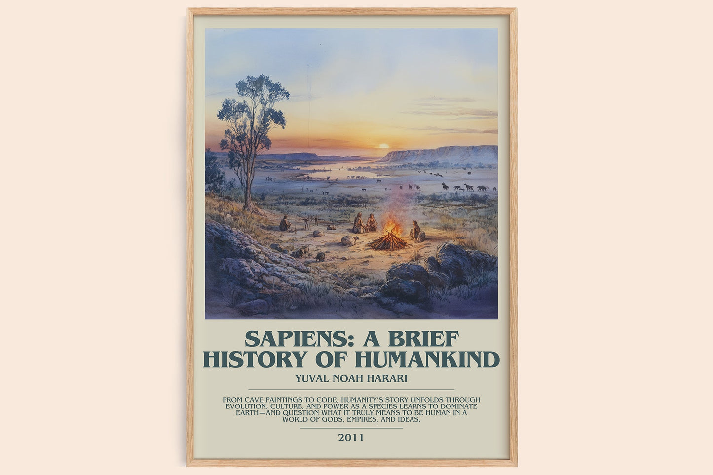 Sapiens: A Brief History of Humankind bookish book poster by Yuval Noah Harari – framed literary art print