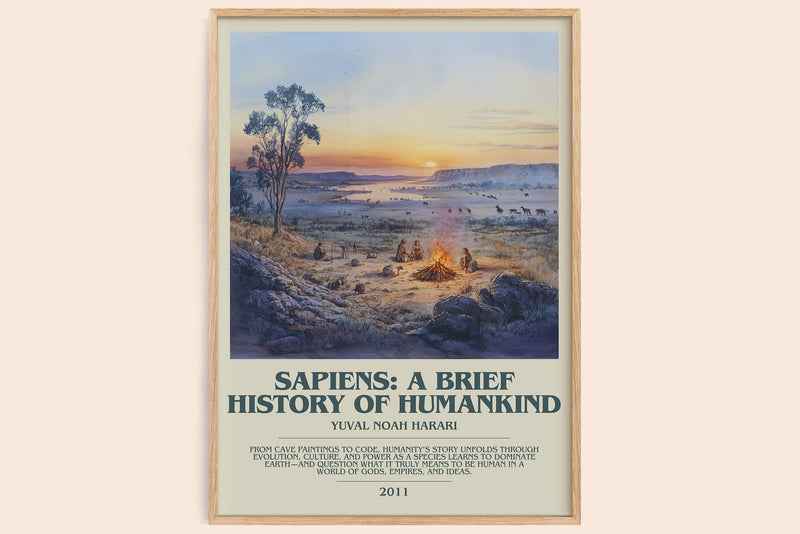 Sapiens: A Brief History of Humankind Bookish Wall Art by Y. Harari (Modern style)