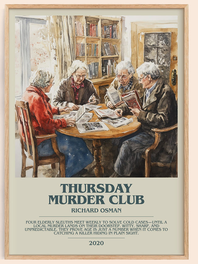 Thursday Murder Club Bookish Wall Art by Richard Osman