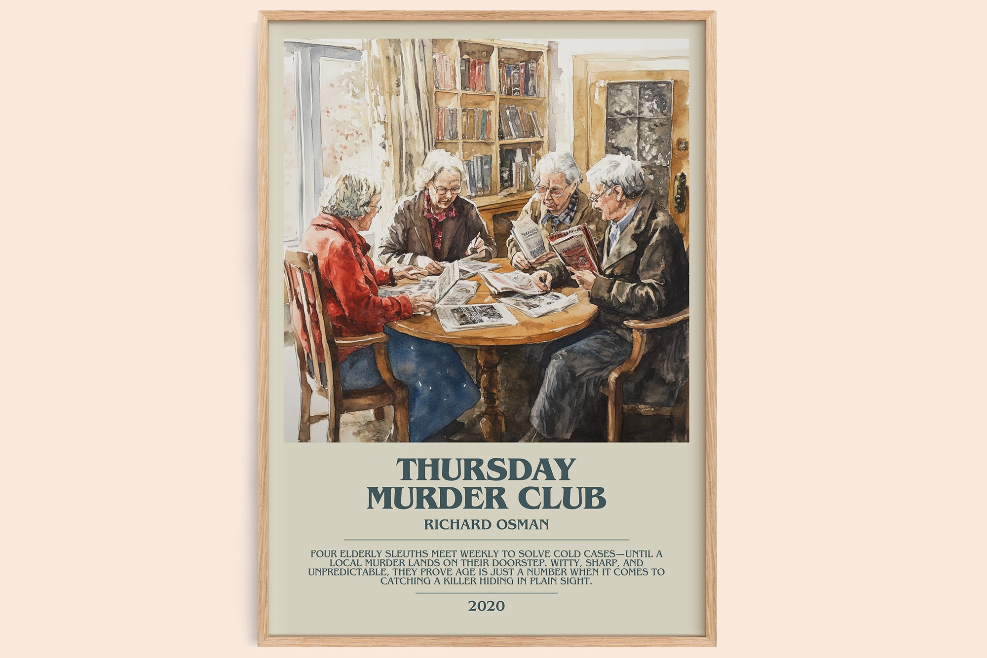 Thursday Murder Club bookish book poster by Richard Osman – framed literary art print