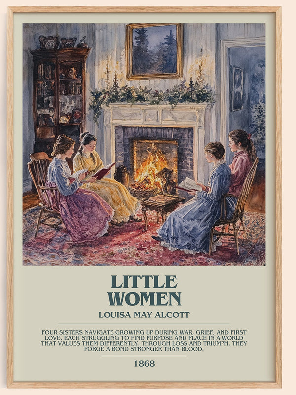 Little Women bookish book poster by Louisa May Alcott – framed literary art print