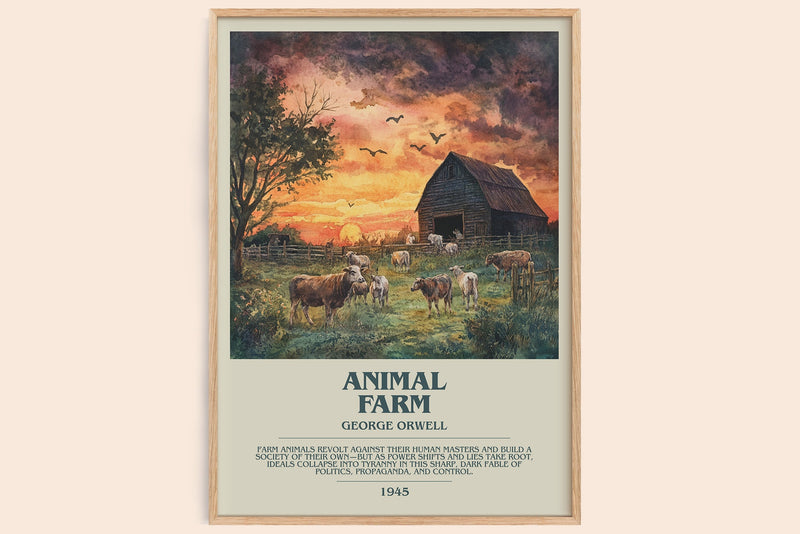 Animal Farm bookish book poster by George Orwell – framed literary art print