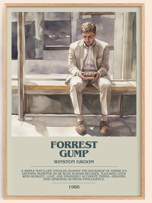 Forrest Gump bookish book poster by Winston Groom – framed literary art print