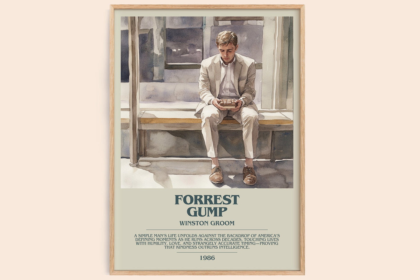 Forrest Gump bookish book poster by Winston Groom – framed literary art print