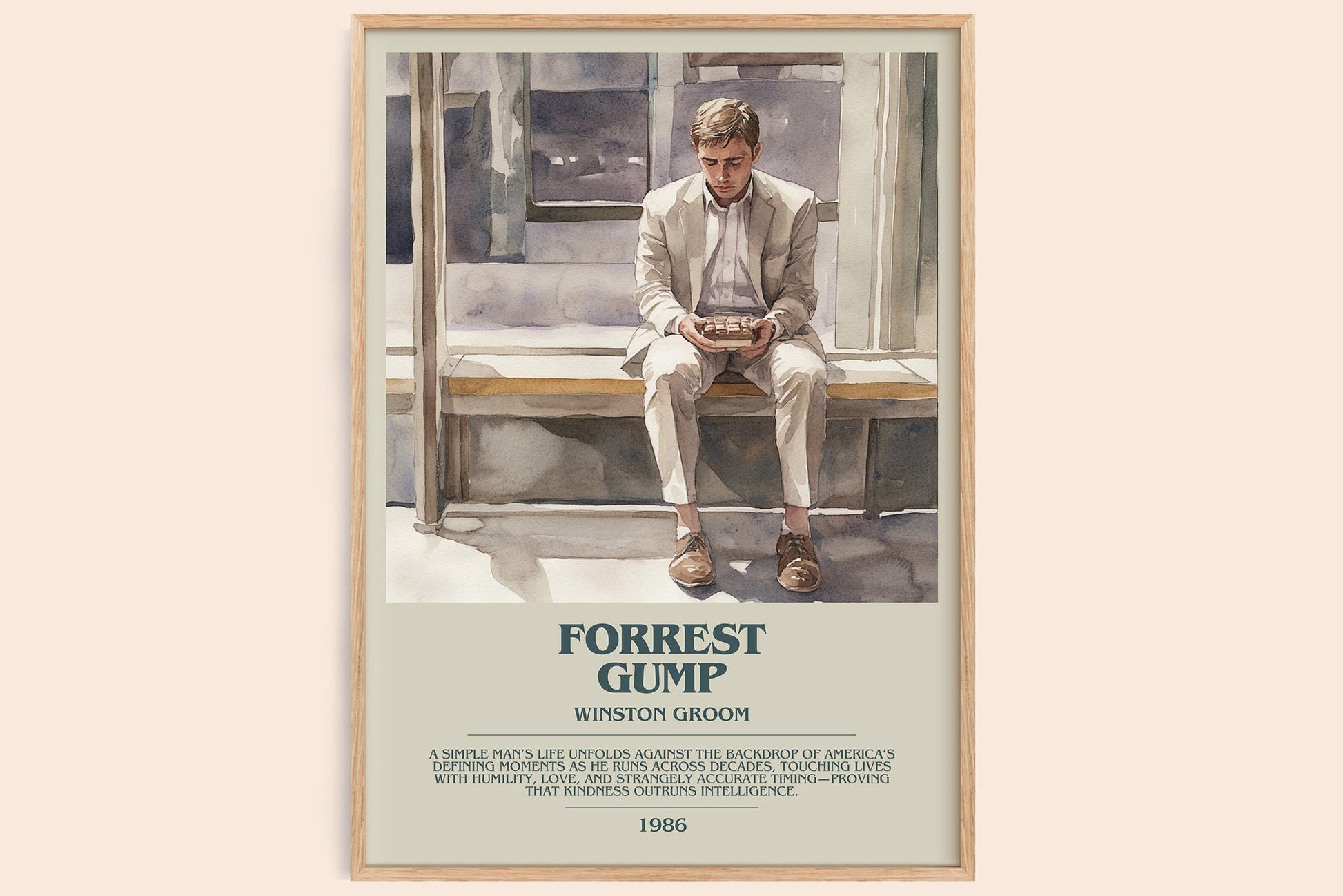 Forrest Gump bookish book poster by Winston Groom – framed literary art print