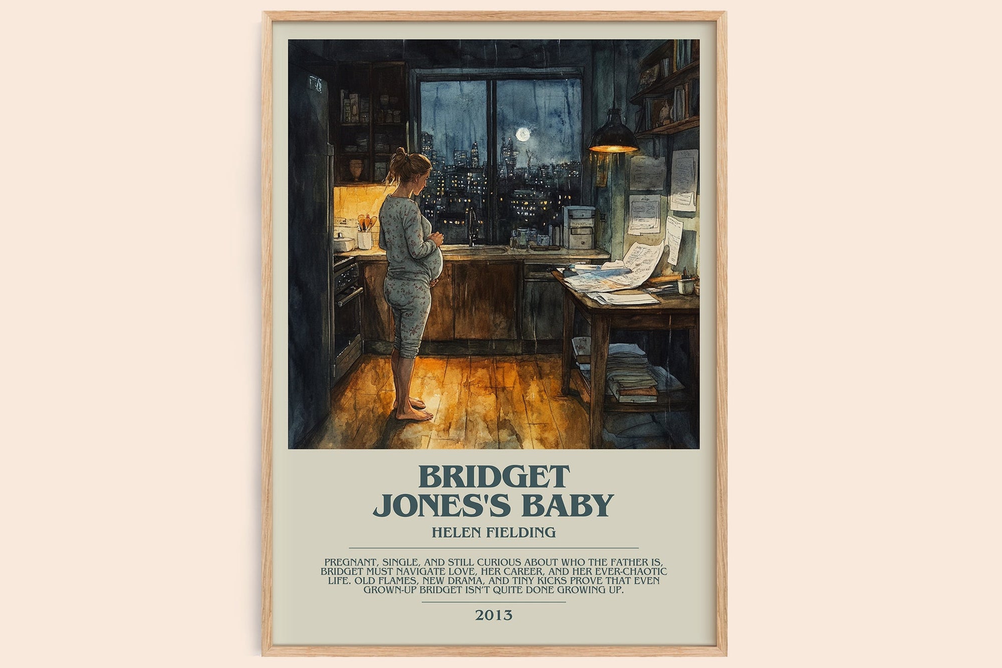 Bridget Jones's baby bookish book poster by Helen Fielding – framed literary art print