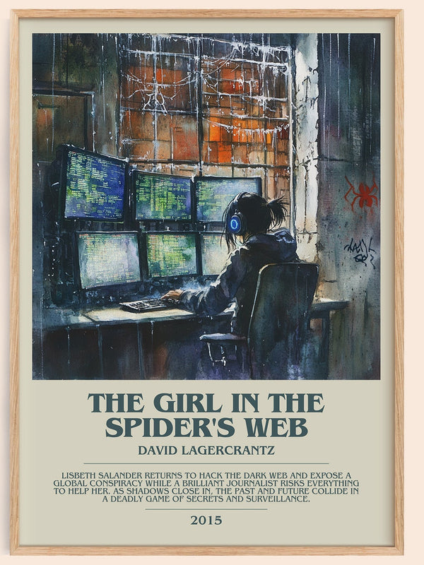 The Girl In The Spider's Web bookish book poster by David Lagercrantz – framed literary art print