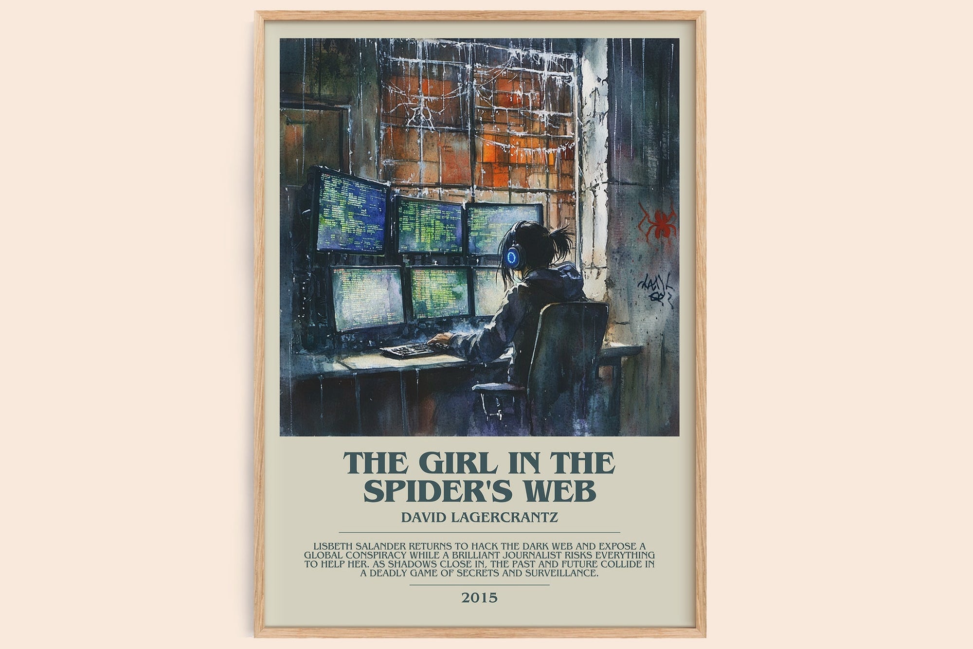 The Girl In The Spider's Web bookish book poster by David Lagercrantz – framed literary art print
