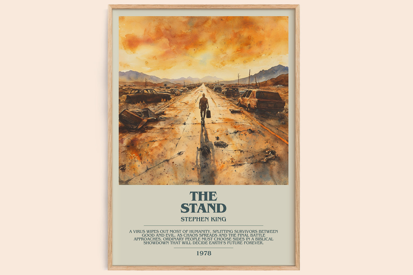 The Stand bookish book poster by Stephen King – framed literary art print