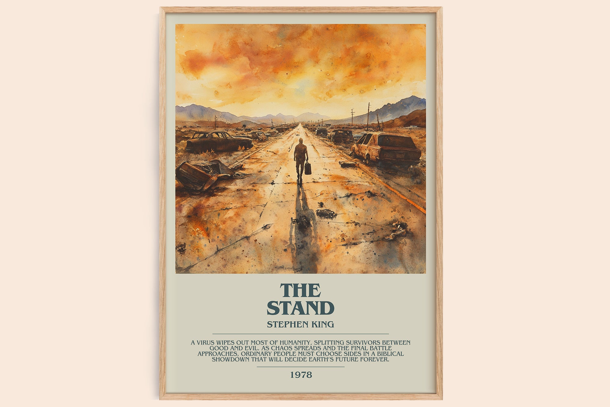 The Stand bookish book poster by Stephen King – framed literary art print