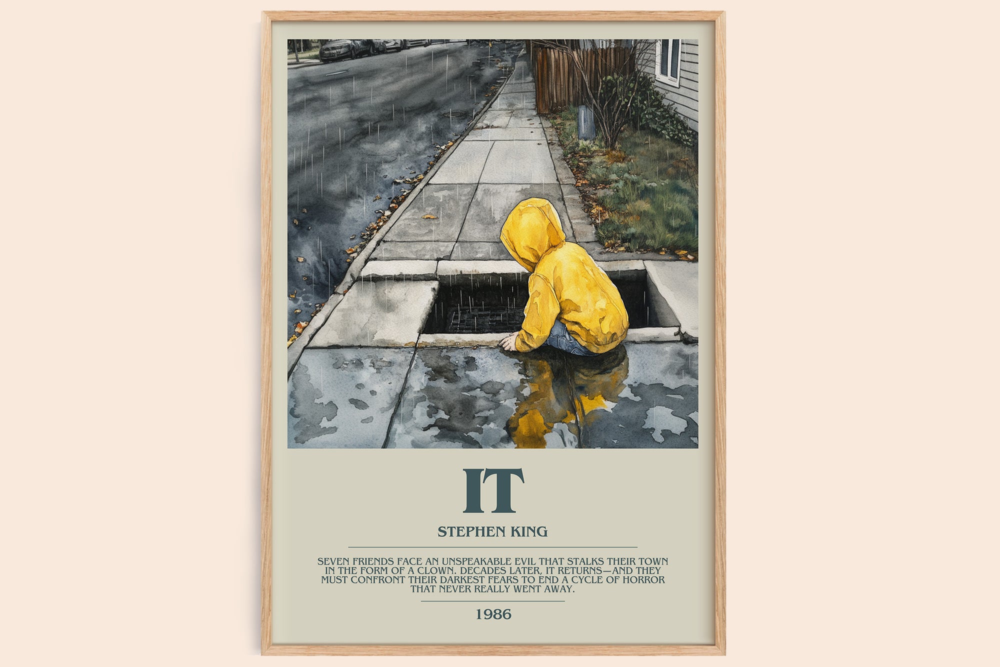 It bookish book poster by Stephen King – framed literary art print