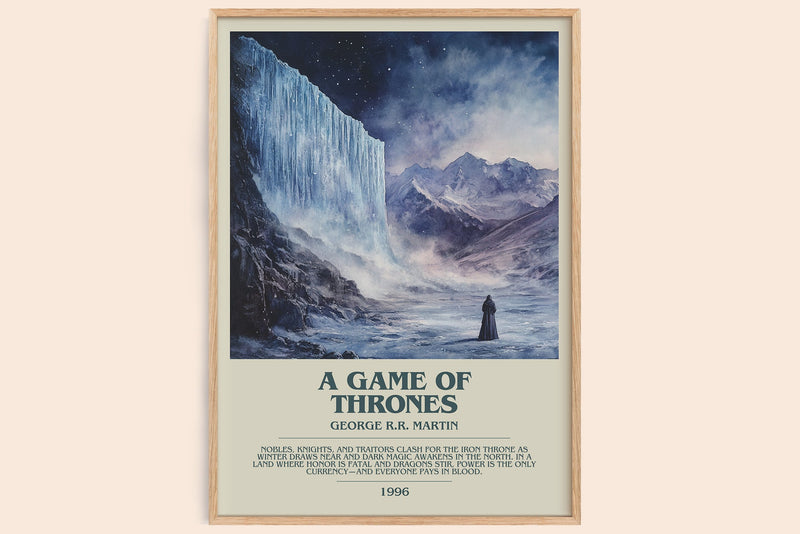 A Game Of Thrones bookish book poster by George R.R. Martin – framed literary art print