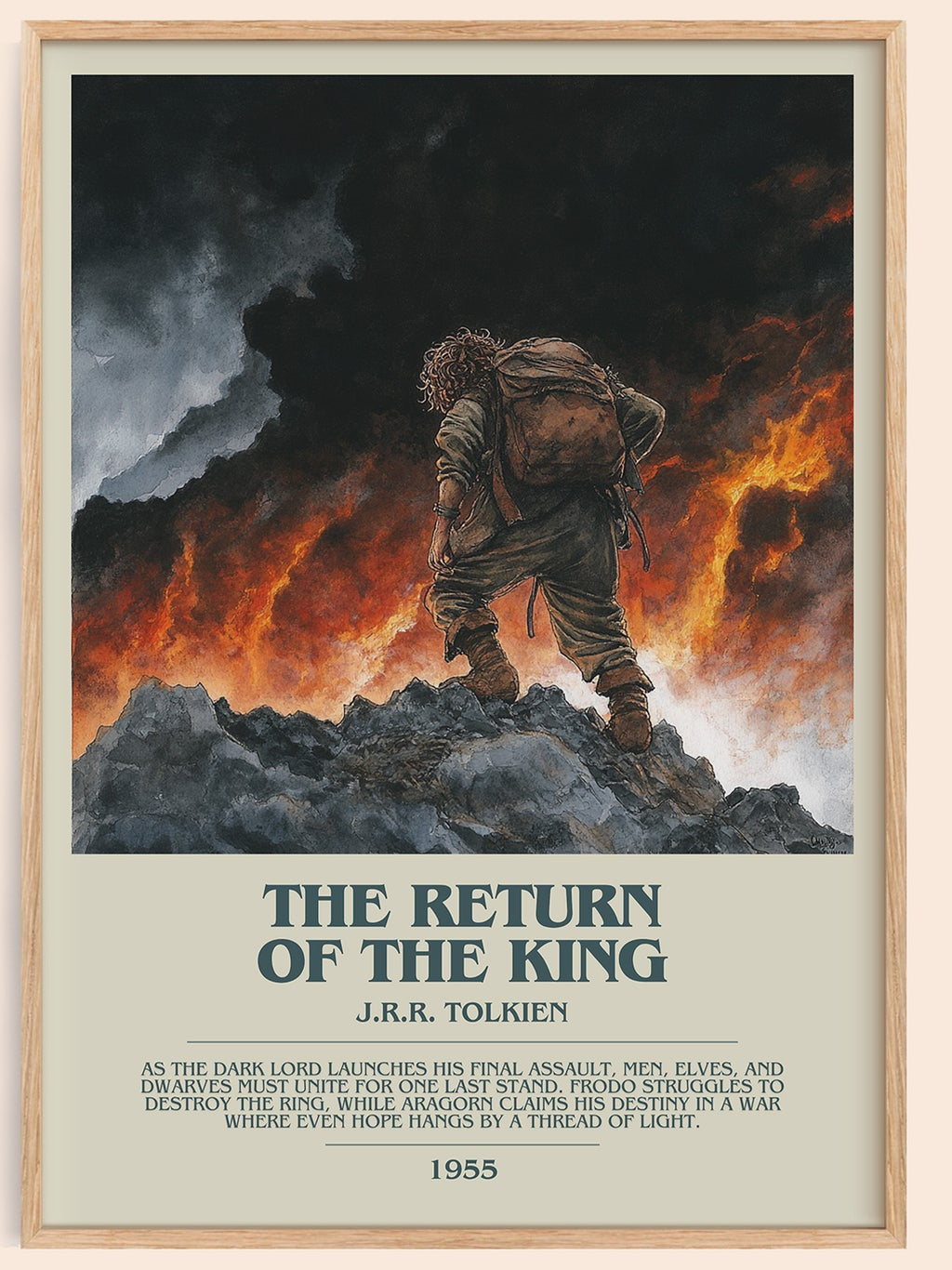 The Return Of The King bookish book poster by J.R.R. Tolkien – framed literary art print