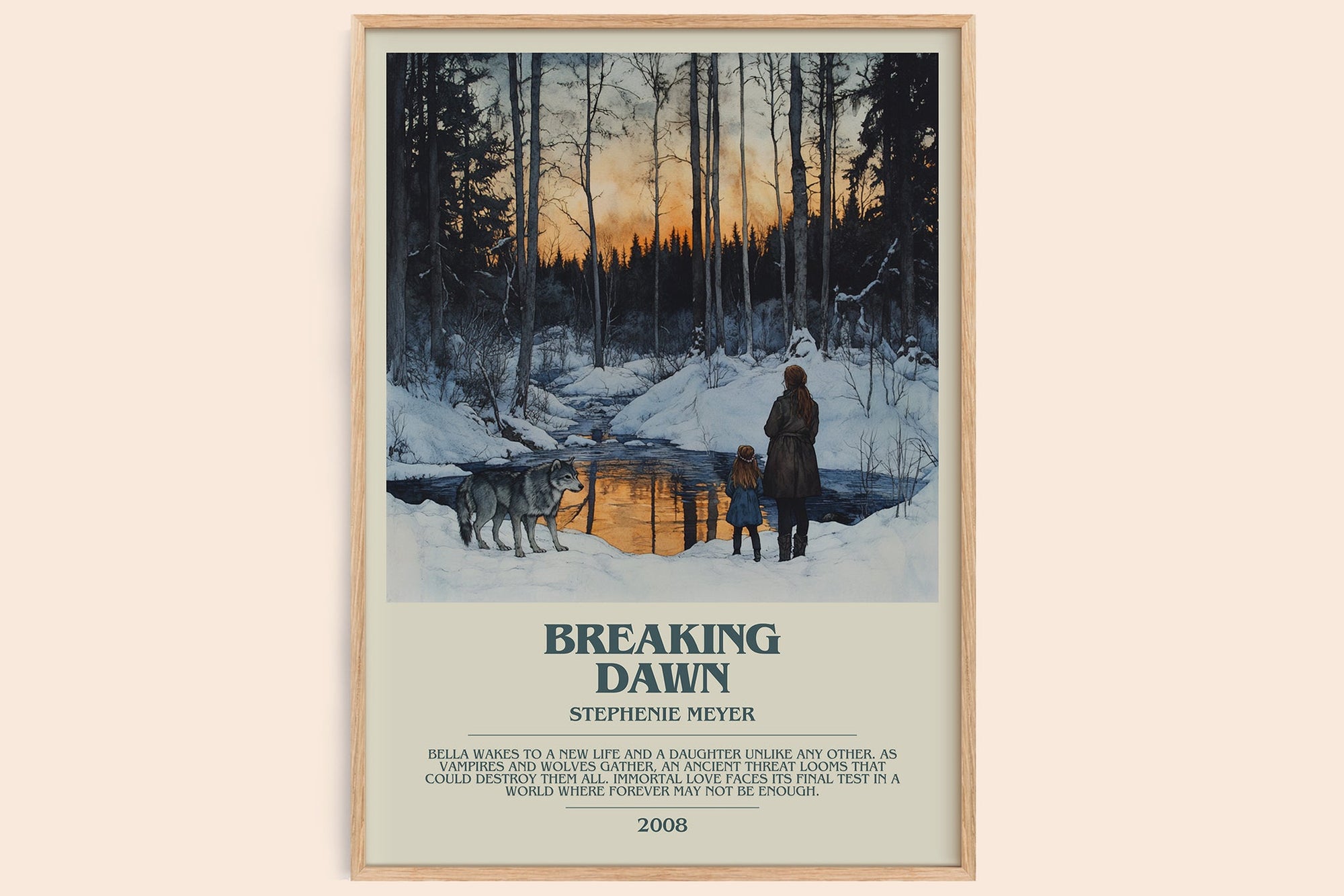 Breaking Dawn bookish book poster by Stephenie Meyer – framed literary art print