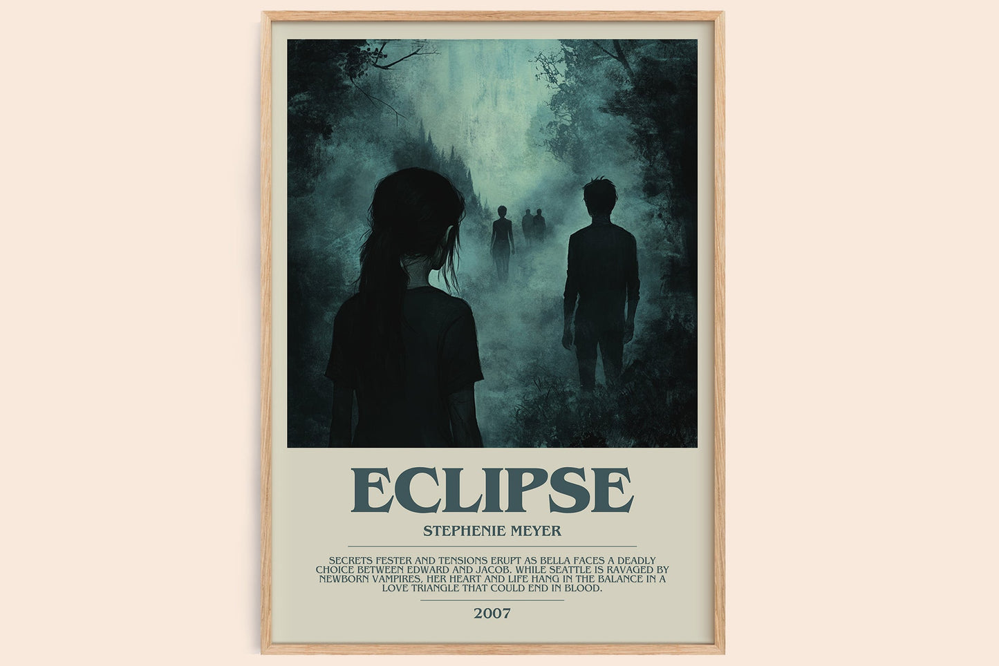 Eclipse bookish book poster by Stephenie Meyer – framed literary art print