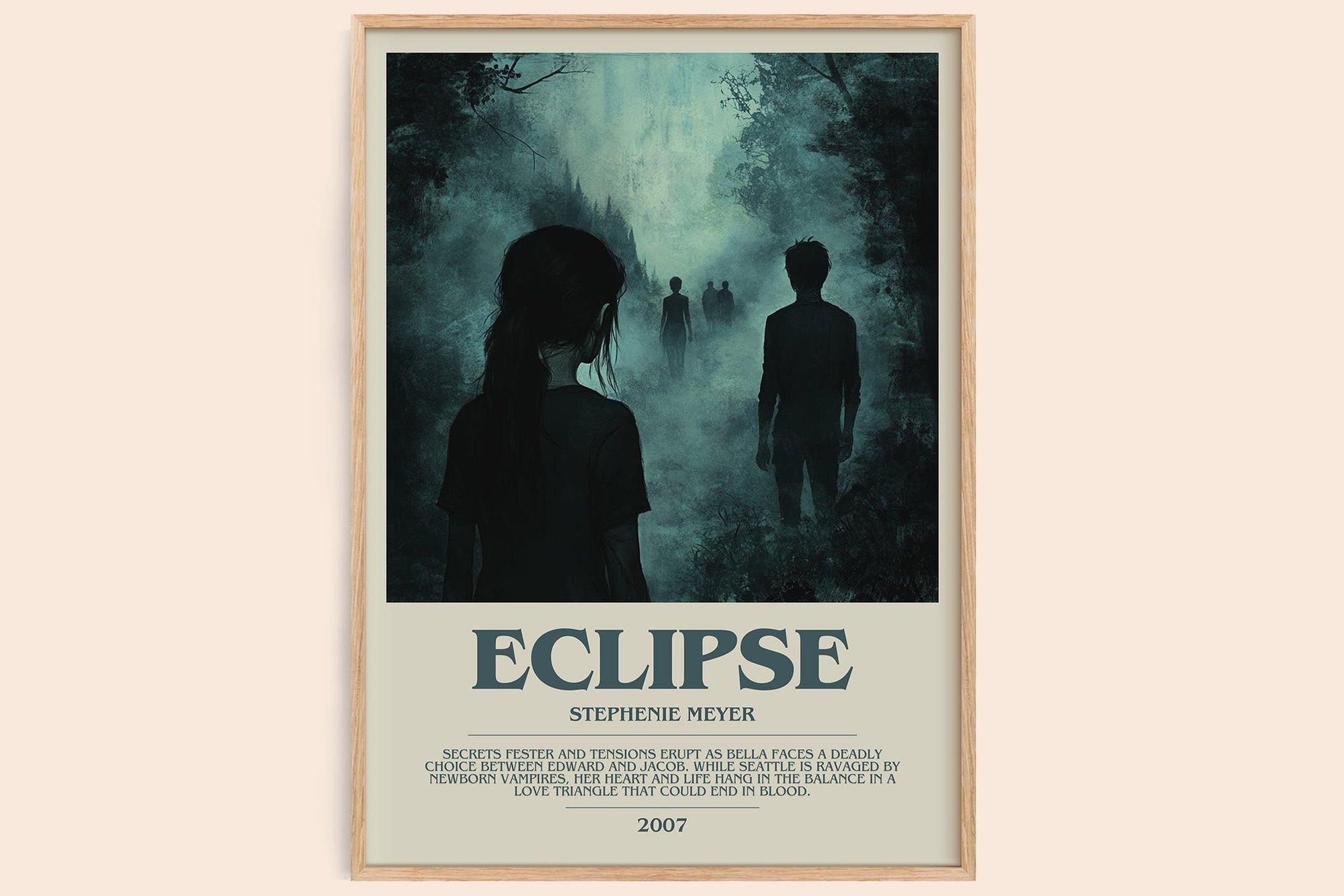 Eclipse bookish book poster by Stephenie Meyer – framed literary art print