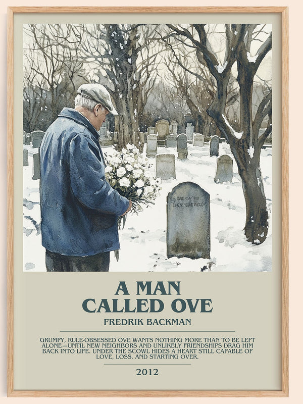 A Man Called Ove bookish book poster by Fredrik Backman – framed literary art print