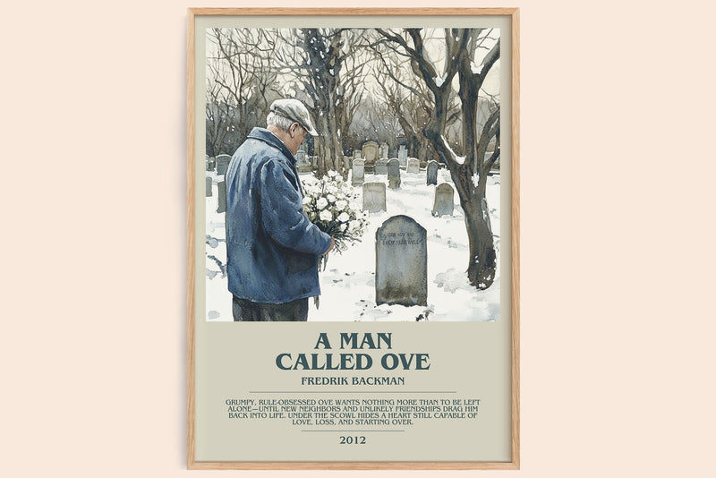 A Man Called Ove bookish book poster by Fredrik Backman – framed literary art print
