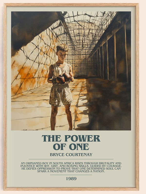 The Power of One bookish book poster by Bryce Courtenay – framed literary art print