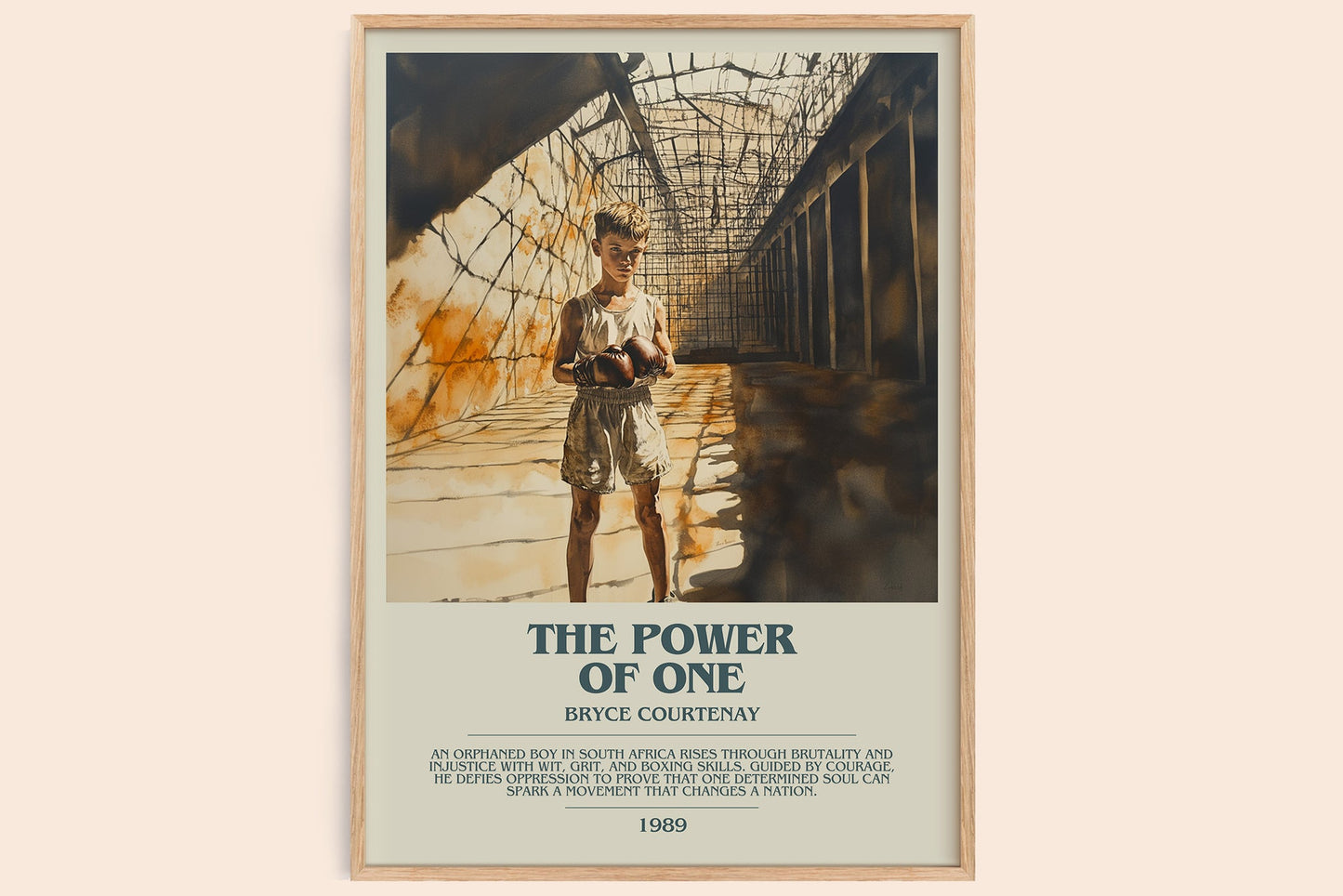 The Power of One bookish book poster by Bryce Courtenay – framed literary art print