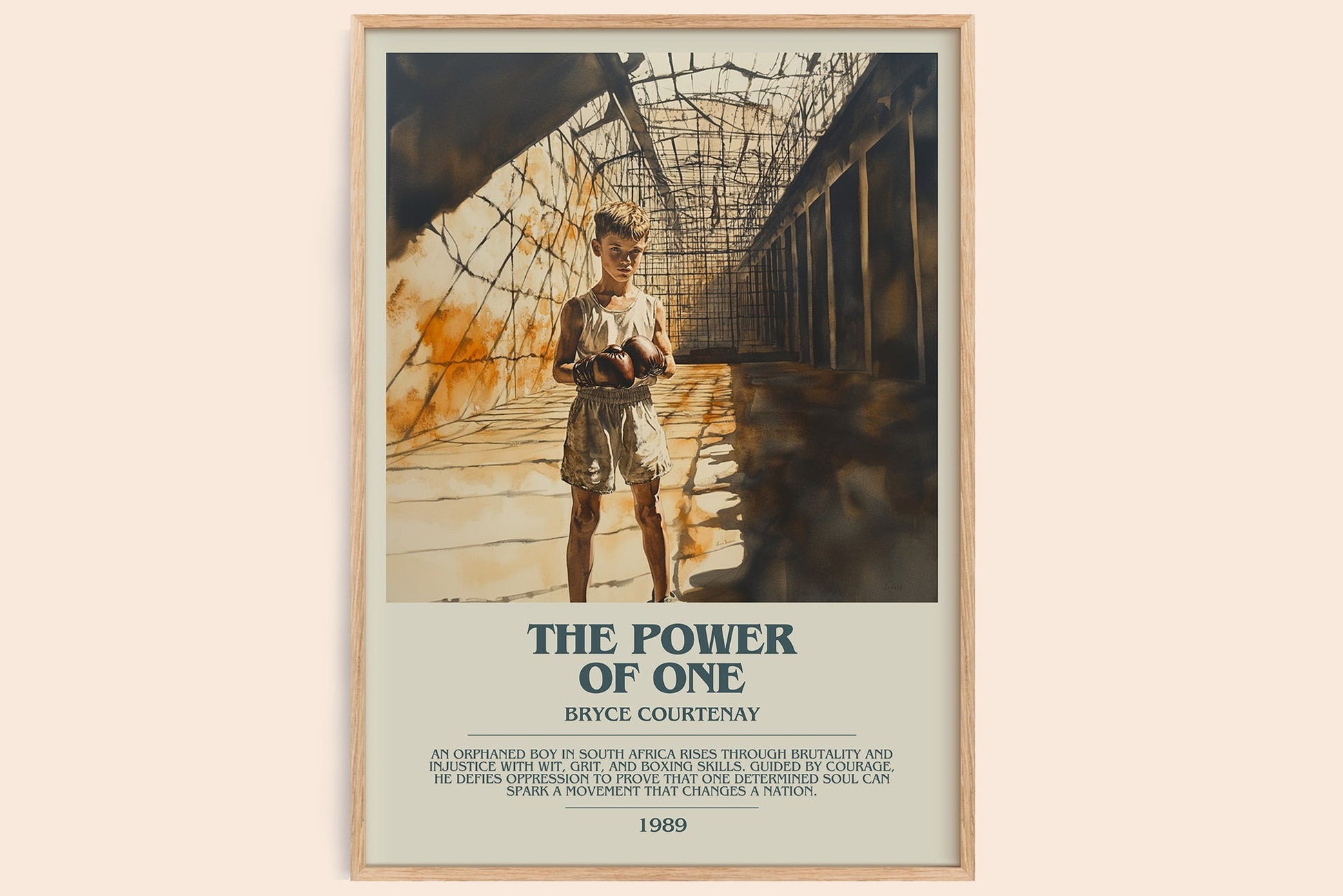 The Power of One bookish book poster by Bryce Courtenay – framed literary art print