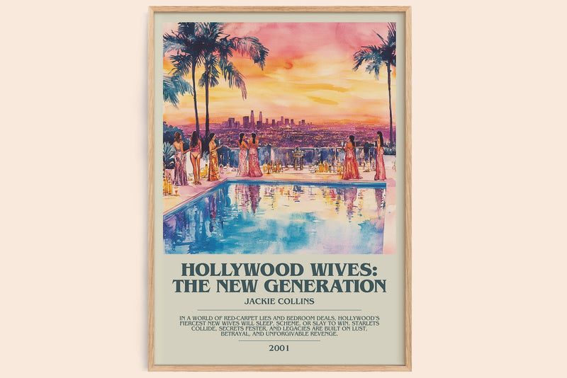 Hollywood Wives: The New Generation bookish book poster by Jackie Collins – framed literary art print