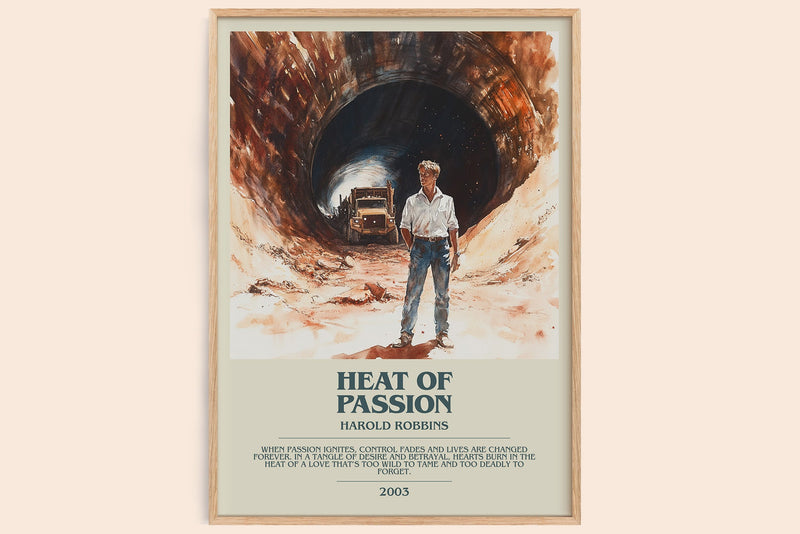 Heat of Passion bookish book poster by Harold Robbins – framed literary art print