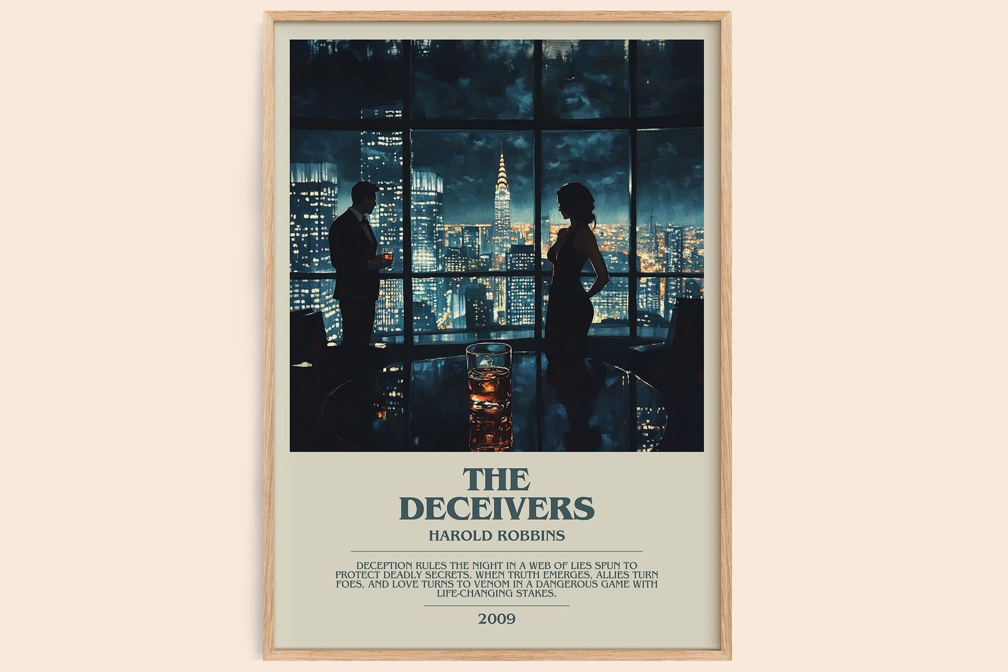 The Deceivers bookish book poster by Harold Robbins – framed literary art print