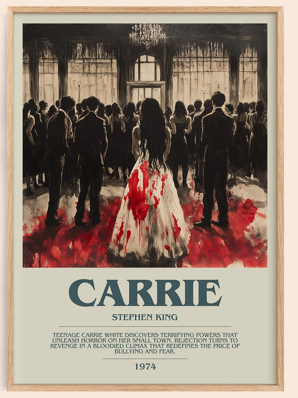 Carrie bookish book poster by Stephen King – framed literary art print